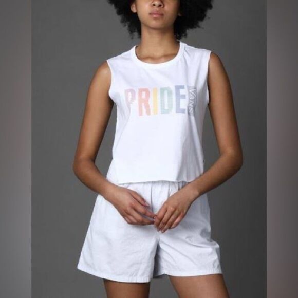 VANS Woman’s Pride Cropped Muscle Tank Top - Picture 1 of 8